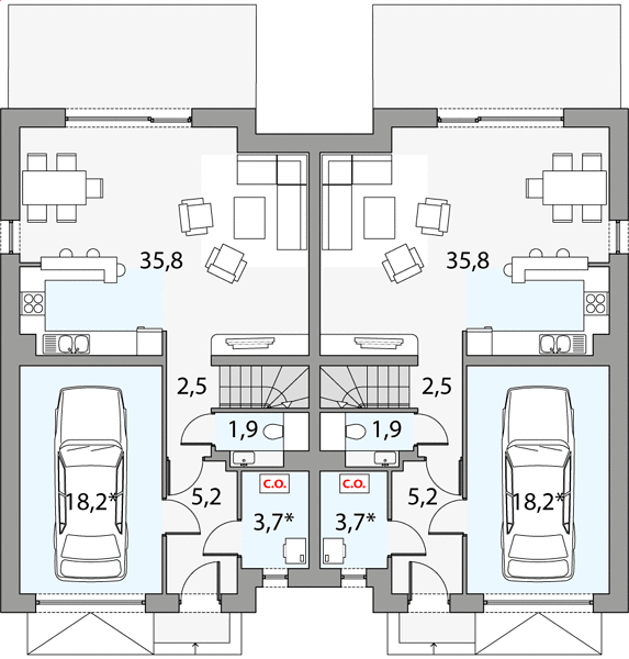 План 1 этажа дома BIH-4976-95 План 1 этажа дома BIH-4976-95